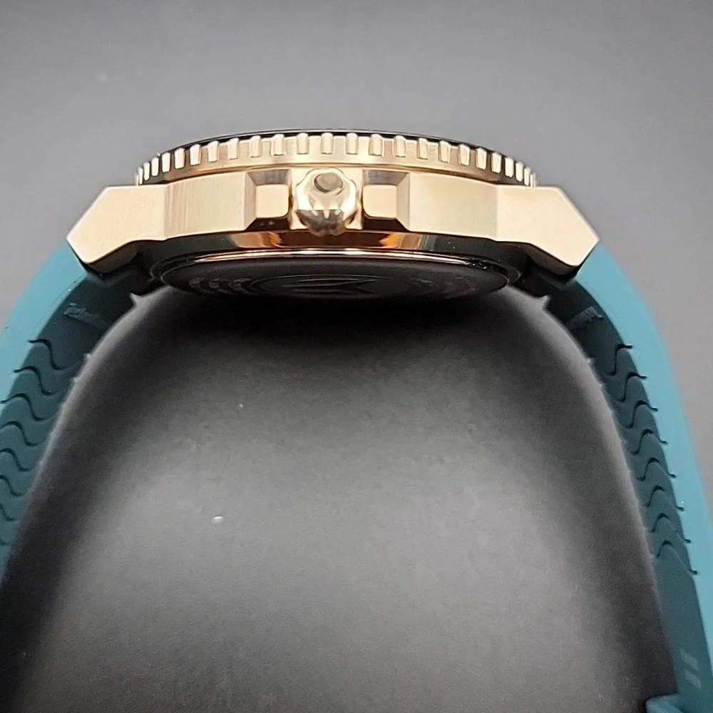 NEW TM-225103 TechnoMarine La Pelagia Men's Watch 43mm Black Teal Rose Gold Slot